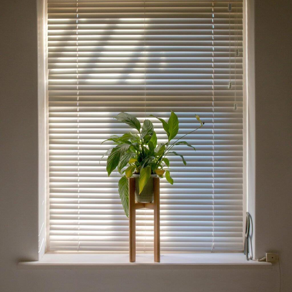 Me.Ge.Bat : Stores vénitiens (bois ou alu) : lames orientables permettant de doser précisément la lumière.